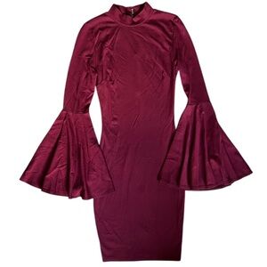 Windsor Cocktail Dress w/ Wide Ruffle Sleeves